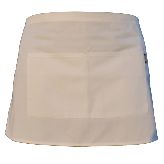Khaki waist apron with pockets on a white background