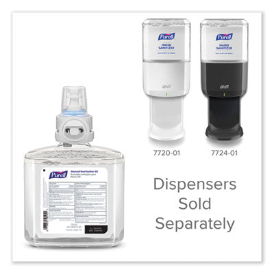PURELL 7763-02 Advanced Gel Hand Sanitizer Refill, 1,200 mL, Clean Scent, For ES8 Dispensers, 2/Case
