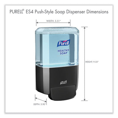 PURELL ES4 FOAM Soap Push-Style Dispenser, 1,200 mL, BLACK ( 5034-01 ) (soap inserts are sold separately)