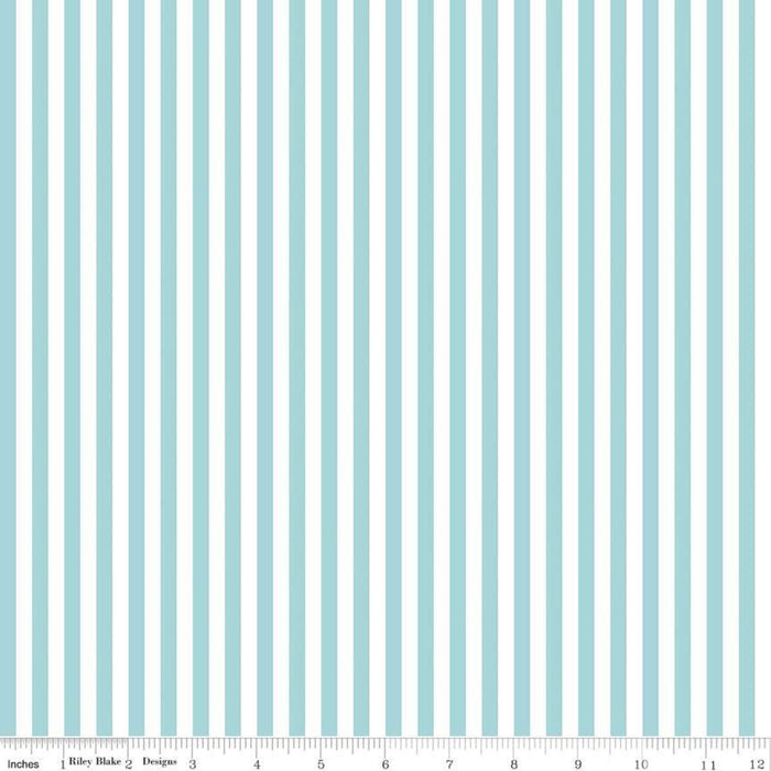 Quarter Inch Stripe - Aqua - Riley Blake