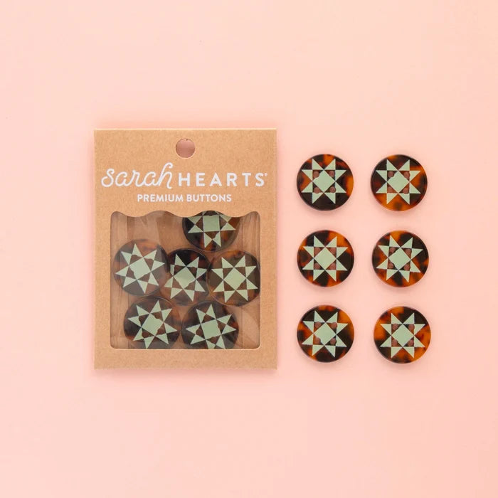 Quilt Star Button - Large - Sarah Hearts
