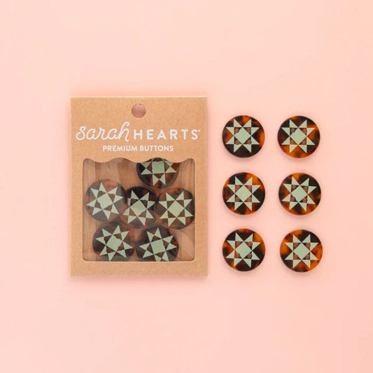 Quilt Star Button - Large - Sarah Hearts