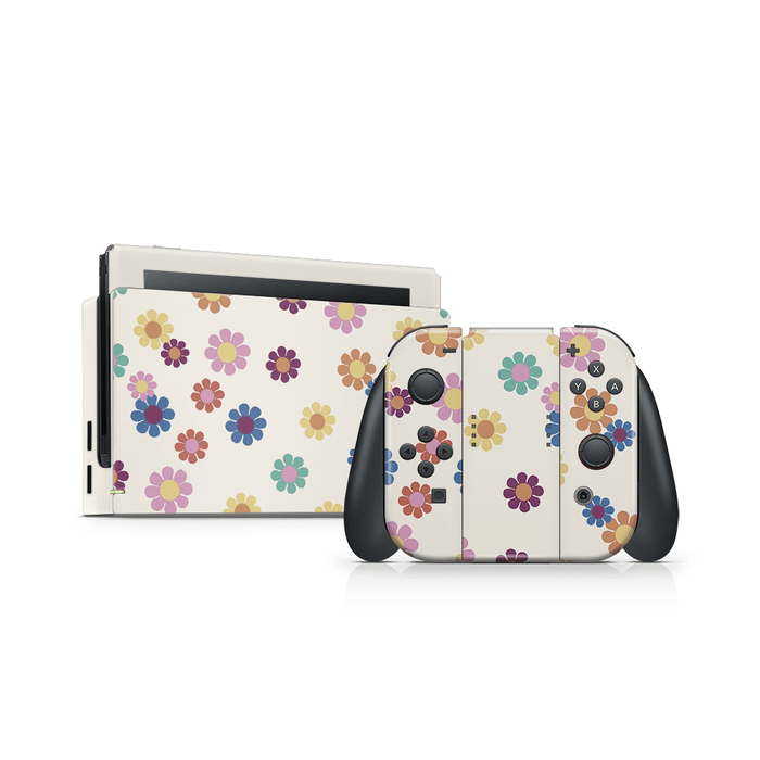 Rainbow Daisies Nintendo Switch Decal Skin