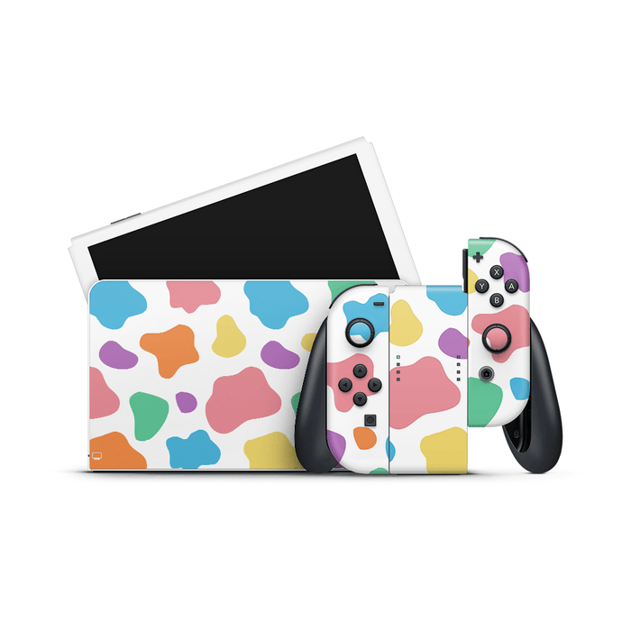 Rainbow Moo Moo Nintendo Switch OLED Decal Skin