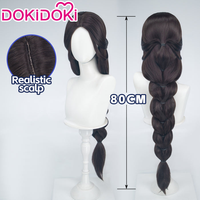 【Ready For Ship】DokiDoki Anime Avatar:The Last Airbender Cosplay Katara Wig Long Dark Brown Hair Braid