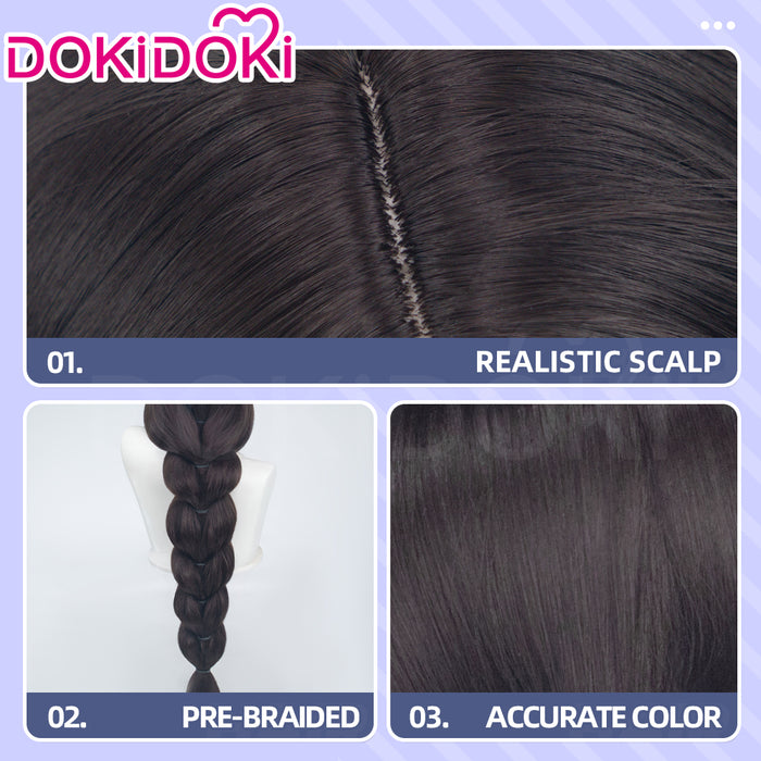 【Ready For Ship】DokiDoki Anime Avatar:The Last Airbender Cosplay Katara Wig Long Dark Brown Hair Braid