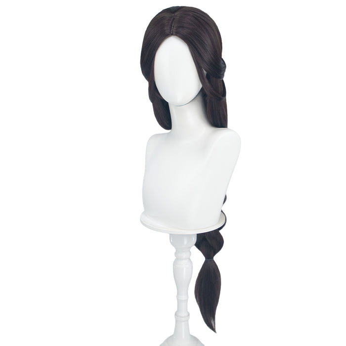 【Ready For Ship】DokiDoki Anime Avatar:The Last Airbender Cosplay Katara Wig Long Dark Brown Hair Braid