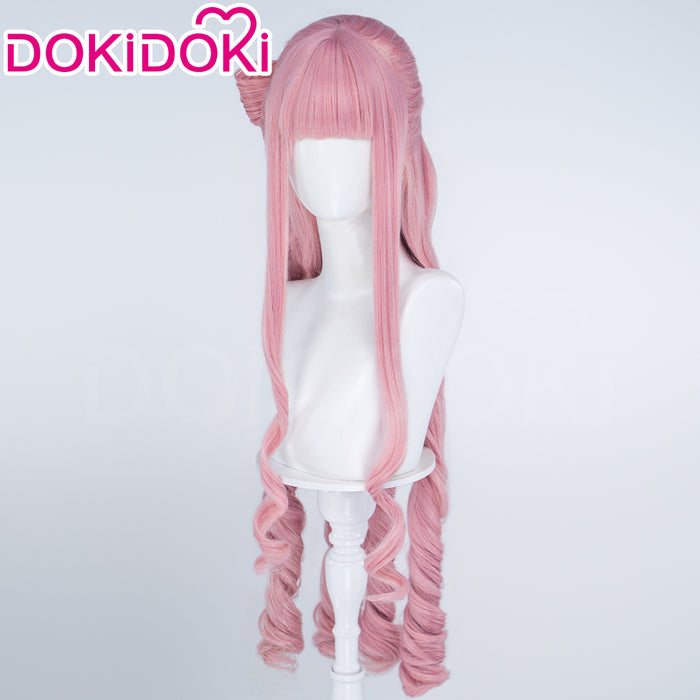 【Ready For Ship】DokiDoki Anime Cosaply Wig Long Curly Pink Hair Pre Braided Pre Curled Detachable Buns HEROINESSS