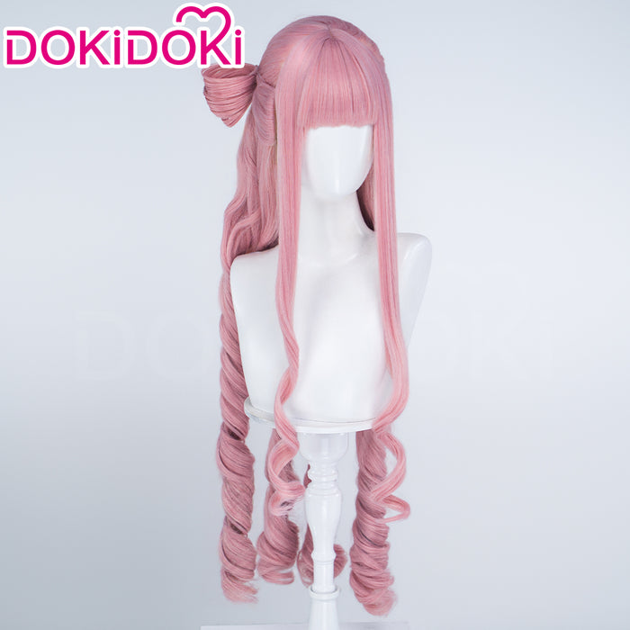 【Ready For Ship】DokiDoki Anime Cosaply Wig Long Curly Pink Hair Pre Braided Pre Curled Detachable Buns HEROINESSS