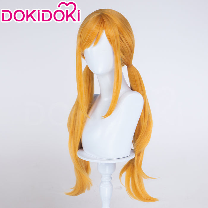 【Ready For Ship】DokiDoki Anime Cosaply Wig Long Straight Orange Hair Pre Braided Twin Tails HEROINESSS