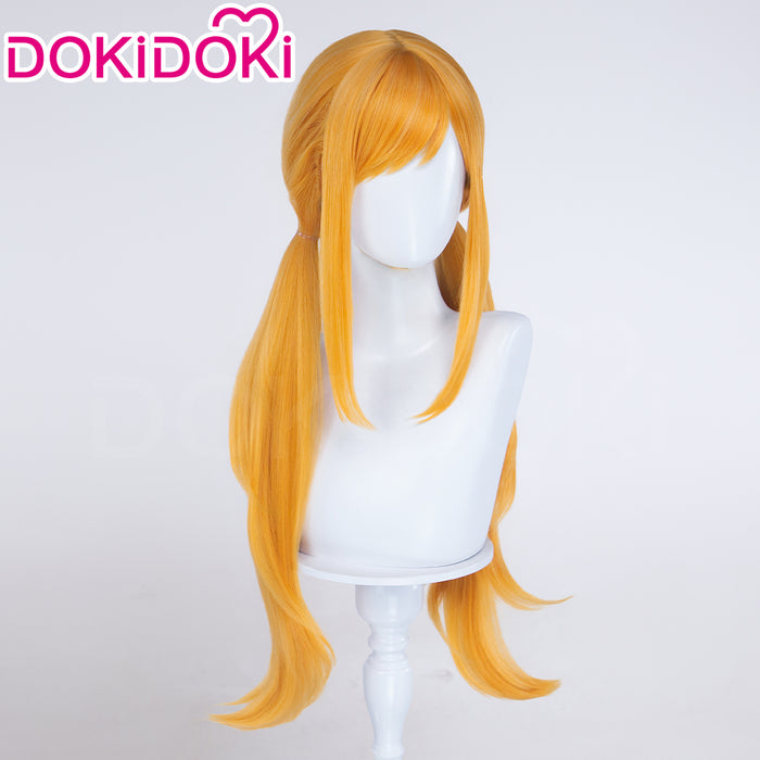 【Ready For Ship】DokiDoki Anime Cosaply Wig Long Straight Orange Hair Pre Braided Twin Tails HEROINESSS