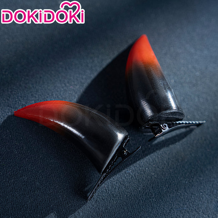 【Ready For Ship】DokiDoki Anime Cosmic Princess Kaguya! Cosplay Akira Mikado Wig / Horns Long Red Green Braid Hair