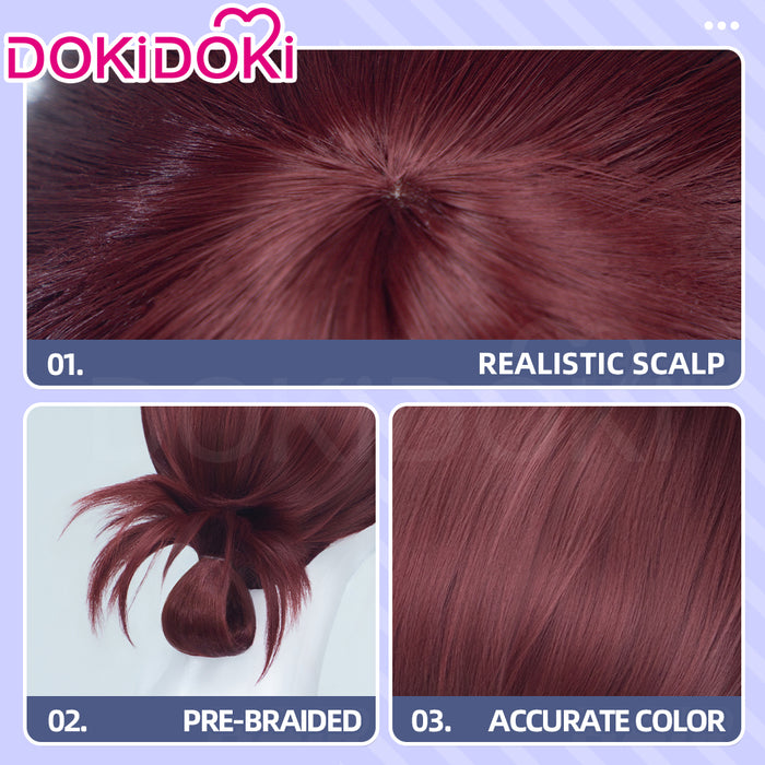 【Ready For Ship】DokiDoki Anime Smoking Behind the Supermarket with You Cosplay Yamada Tayama Wig Pre-Braided Red Wig