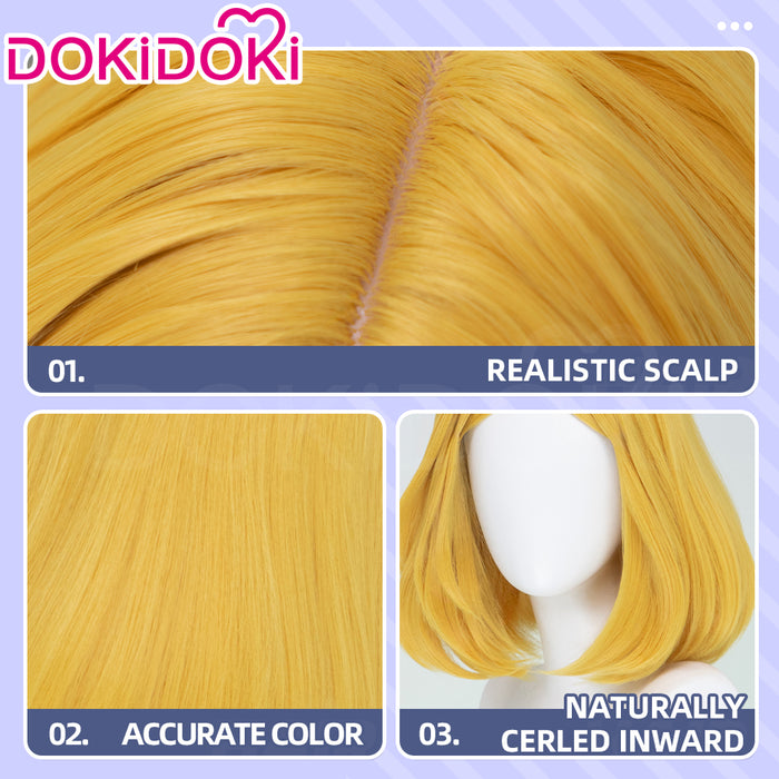 【Ready For Ship】DokiDoki Game Cosplay Orange Wig Short Slightly Curly