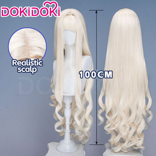 【Ready For Ship】DokiDoki Game Cosplay Wig Long Curly Light Blonde Hair
