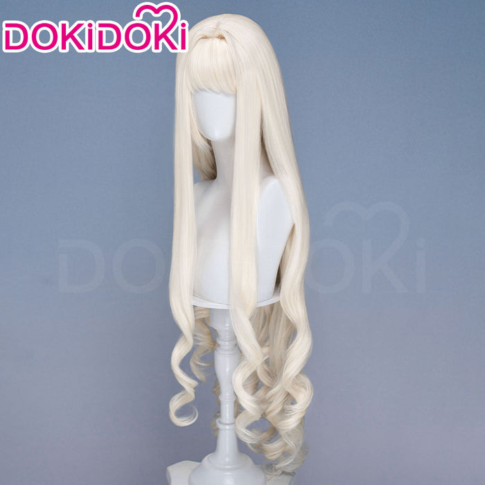 【Ready For Ship】DokiDoki Game Cosplay Wig Long Curly Light Blonde Hair
