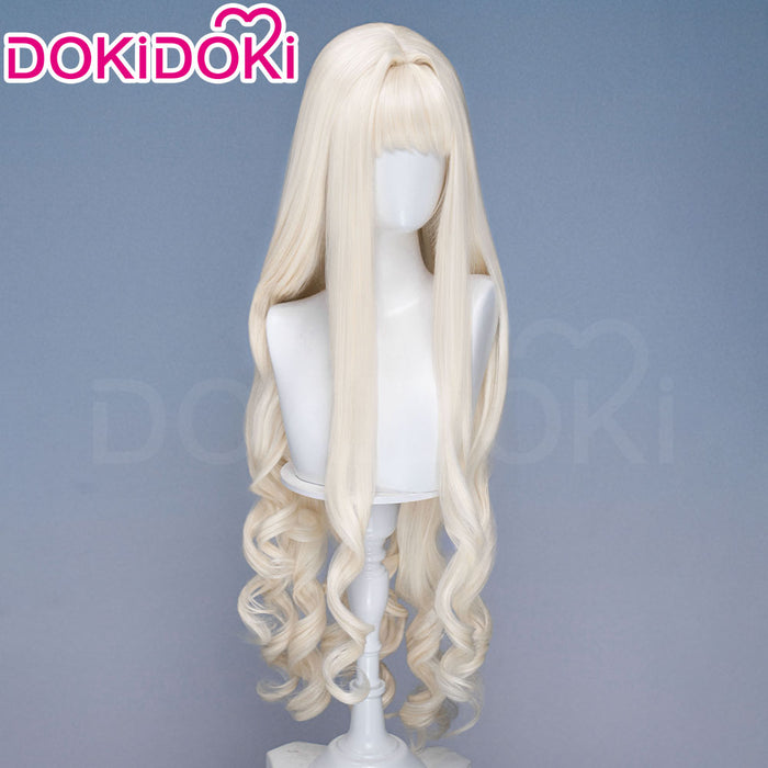 【Ready For Ship】DokiDoki Game Cosplay Wig Long Curly Light Blonde Hair