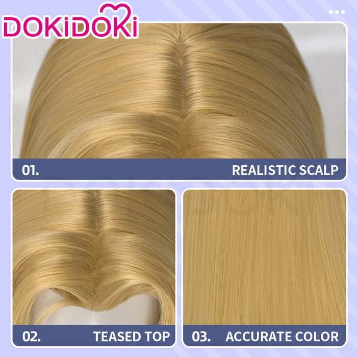【Ready For Ship】DokiDoki Game Cosplay Wig Long Straight Blonde Hair