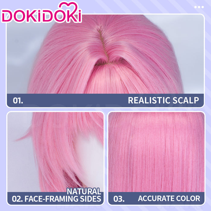 【Ready For Ship】DokiDoki Game Cosplay Wig Long Straight Pink Hair