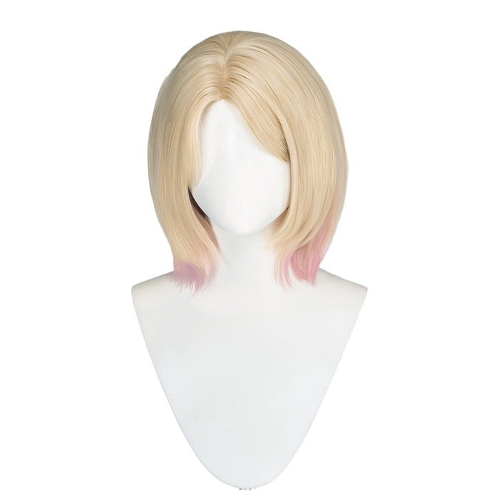 【Ready For Ship】DokiDoki Game Cosplay Wig Short Straight Golden Pink Gradient Hair