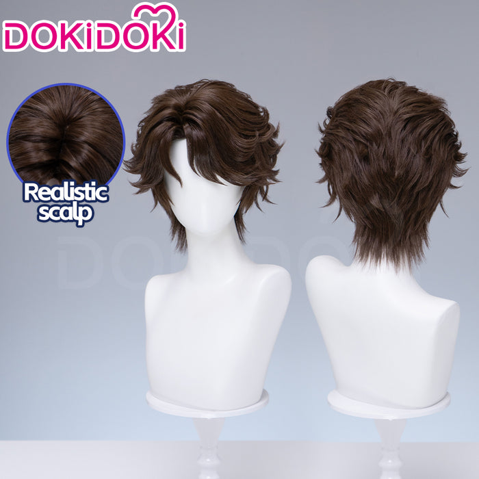【Ready For Ship】DokiDoki Game Identity V Cosplay Eli Clark Wig Short Brown Hair Seer BLK.ELI idv