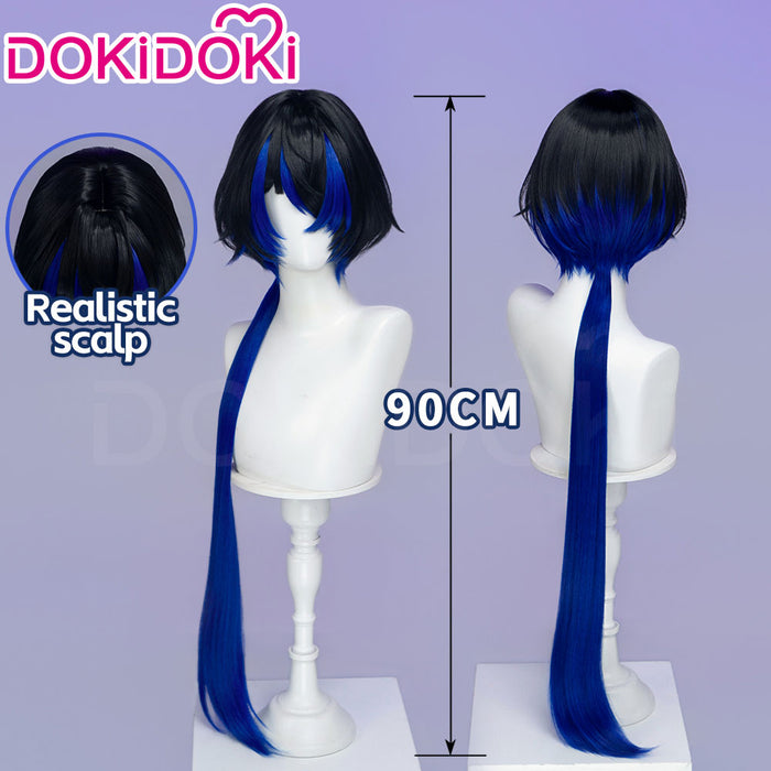 【Ready For Ship】DokiDoki Game Neverness to Everness Cosplay Daffodill Wig Short Black Blue Layerd Hair Long Ponytail NTE