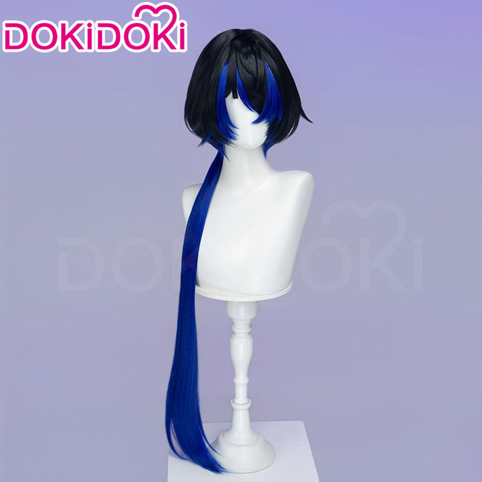 【Ready For Ship】DokiDoki Game Neverness to Everness Cosplay Daffodill Wig Short Black Blue Layerd Hair Long Ponytail NTE