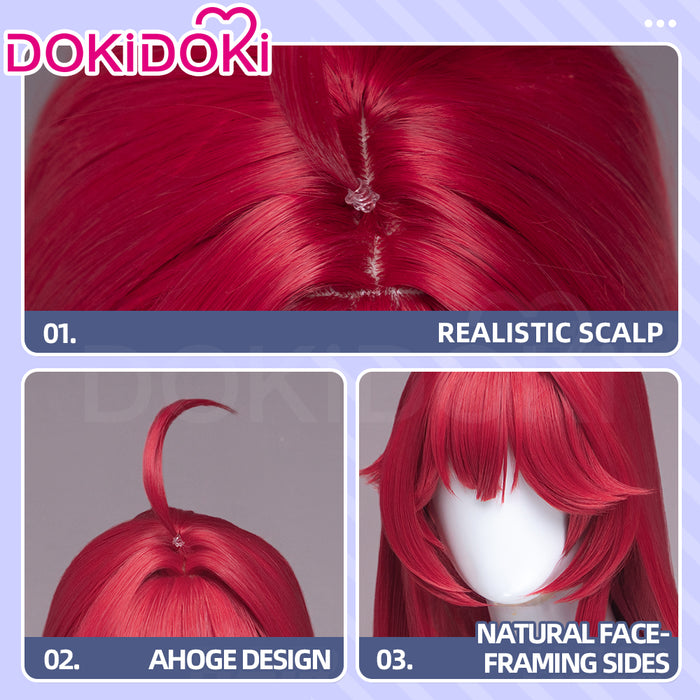 【Ready For Ship】DokiDoki Game Neverness to Everness Cosplay Nanally Wig Long Straight Red Hair Nanally Coluccis NTE