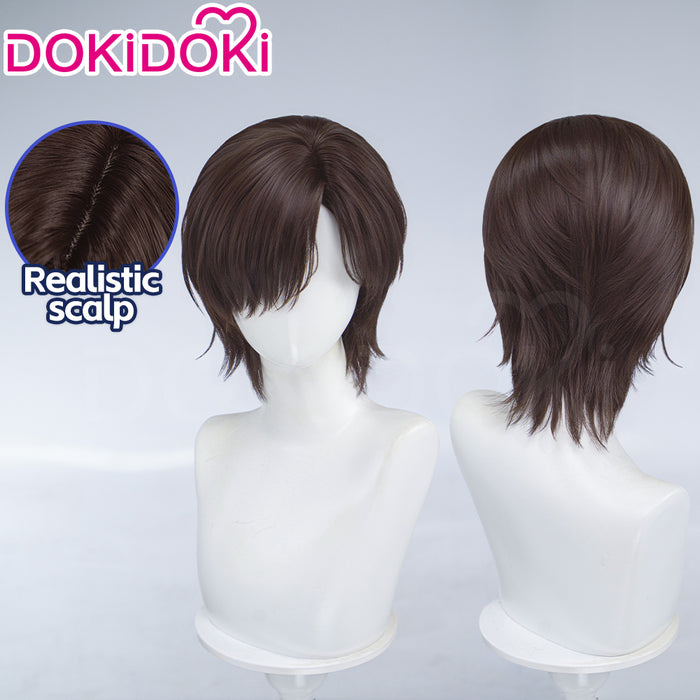 【Ready For Ship】DokiDoki Game Stellar Blade: Blood Rain Cosplay Evie Wig Short Straight Brown Hair Flipped Ends