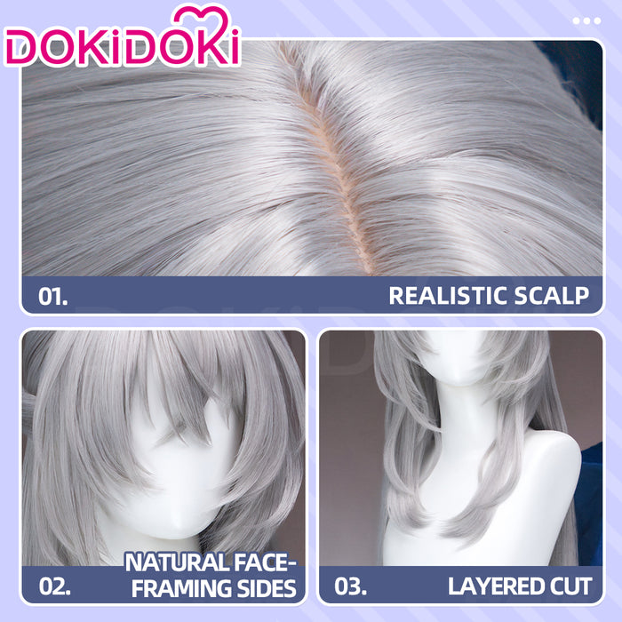 【Ready For Ship】DokiDoki Game Zenless Zone Zero Cosplay Lady Sunbringer Wig Long Straight Silver Hair ZZZ