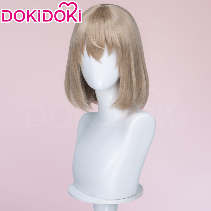 【Ready For Ship】DokiDoki Manga Anime Botan Kamiina Fully Blossoms When Drunk Cosplay Botan Kamiina Wig Short Straight Brown Hair