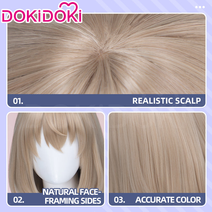 【Ready For Ship】DokiDoki Manga Anime Botan Kamiina Fully Blossoms When Drunk Cosplay Botan Kamiina Wig Short Straight Brown Hair