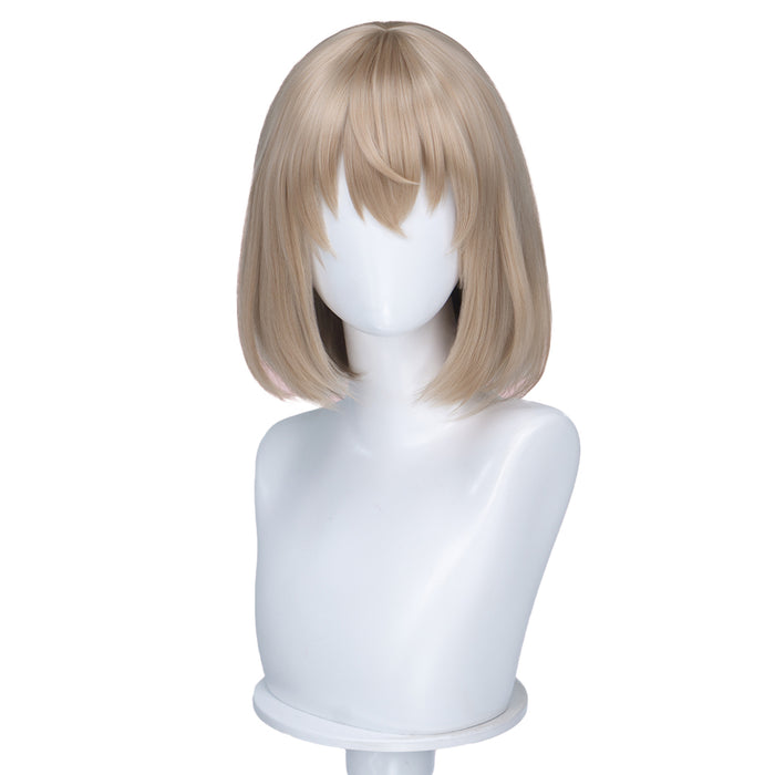 【Ready For Ship】DokiDoki Manga Anime Botan Kamiina Fully Blossoms When Drunk Cosplay Botan Kamiina Wig Short Straight Brown Hair