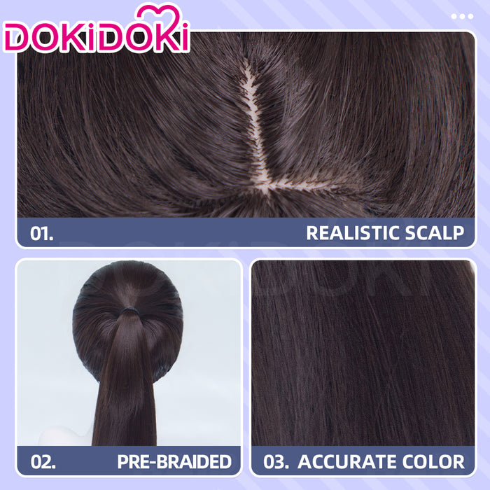 【Ready For Ship】DokiDoki Manga Anime Love Through a Prism Cosplay Lili Ichijoin Wig Long Black Hair Single Ponytail