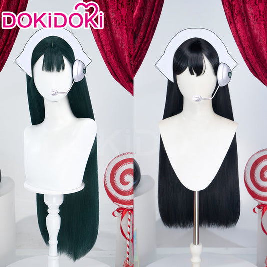 【Ready For Ship】DokiDoki Music Project Cosplay Zombie Idol Wig Long Straight Black Green Hair