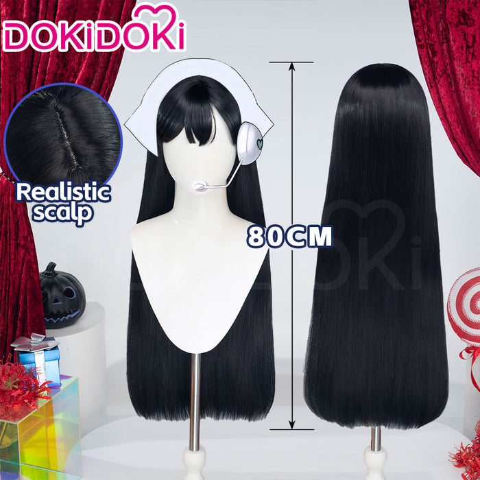 【Ready For Ship】DokiDoki Music Project Cosplay Zombie Idol Wig Long Straight Black Green Hair