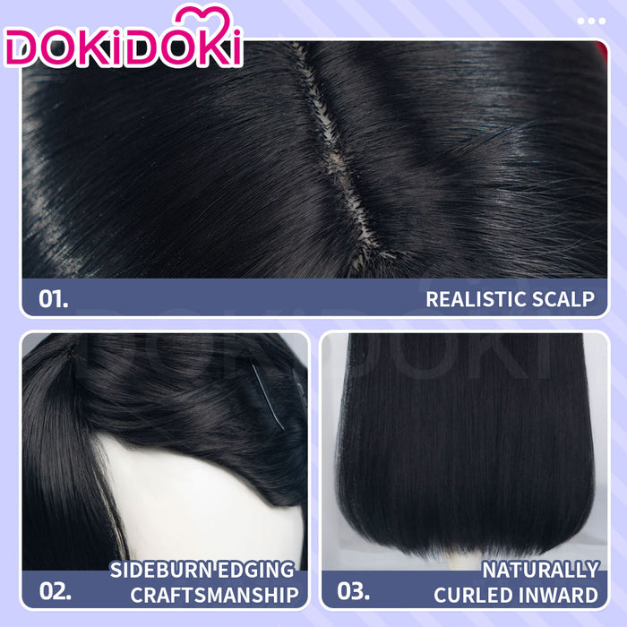 【Ready For Ship】DokiDoki Music Project Cosplay Zombie Idol Wig Long Straight Black Green Hair