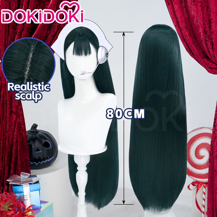 【Ready For Ship】DokiDoki Music Project Cosplay Zombie Idol Wig Long Straight Black Green Hair