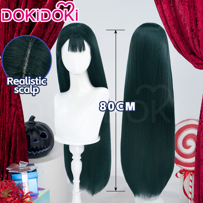 【Ready For Ship】DokiDoki Music Project Cosplay Zombie Idol Wig Long Straight Black Green Hair