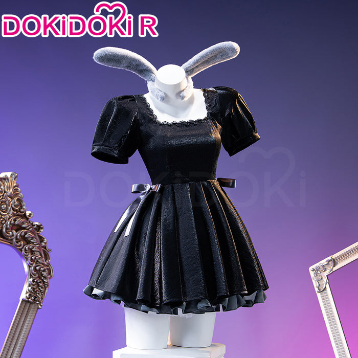 【Ready For Ship】DokiDoki-R Anime Music Video Cosplay Female Black Costume Dress 3rd Anniversary Cafe Rabbit Headwear Halloween