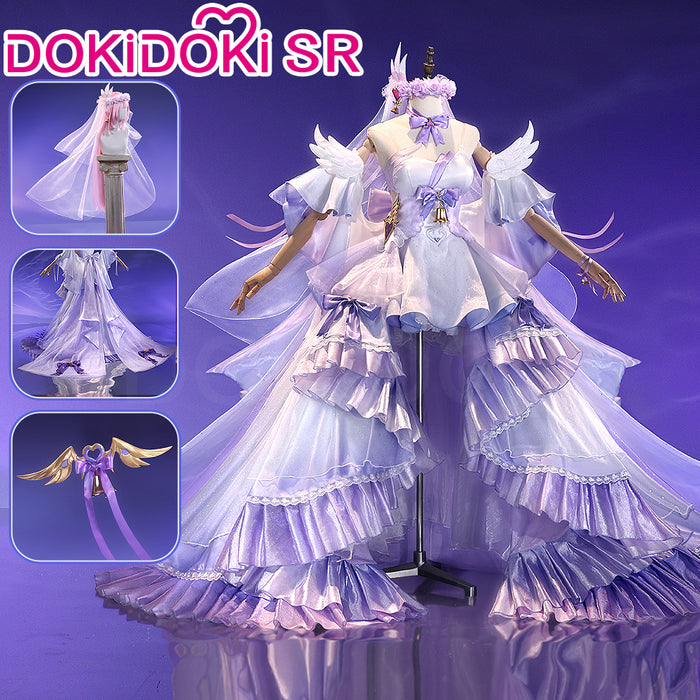 【Ready For Ship】DokiDoki-SR Game Honkai Impact 3rd  Cosplay Elysia Costume Purple Dress Elegy of the Flower Doujin