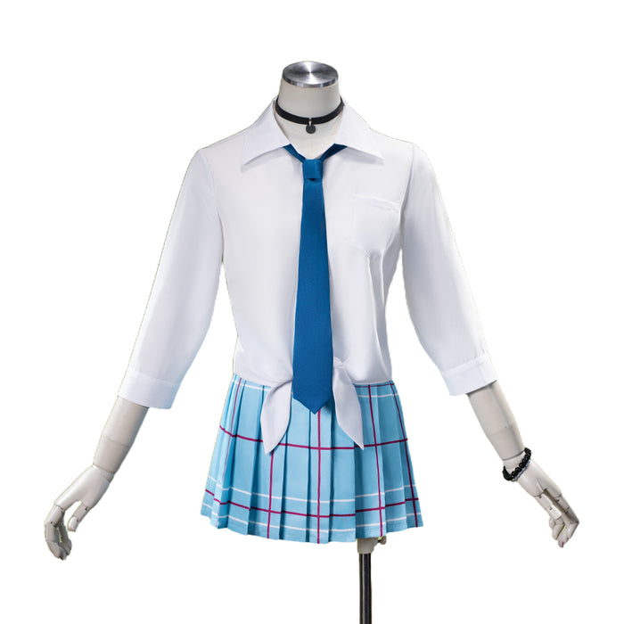 【Ready For Ship】【Size S-2XL】DokiDoki-R Anime Cosplay Costume School Uniform White Blue JK