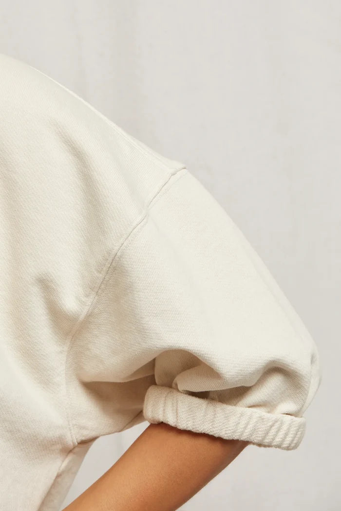 Rebecca Cotton SS Rolled Crewneck -Sugar-PWT