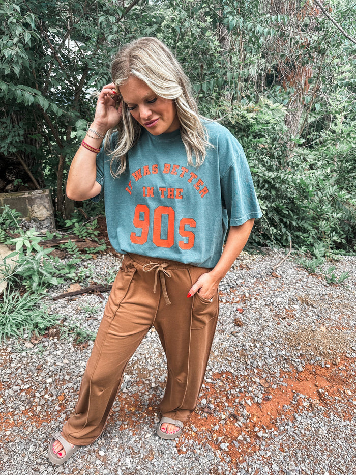 Relaxed Barrel Pants in Chocolate Brown // ships in about a week