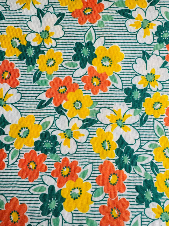 Retro Floral - Orange/Yellow/Green - MomNSon