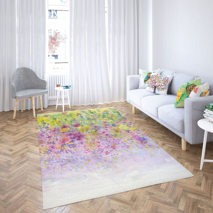 Rugs And Carpet, Large Area Rugs, Thick Carpet, Rectangle Rug, Rainbow Area Rug, Floral Rug, Modern Area Rug, Housewarming Gift, Made In USA