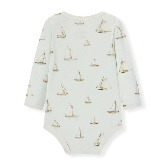 Sailboat Melody Organic Cotton Long Sleeve One Piece