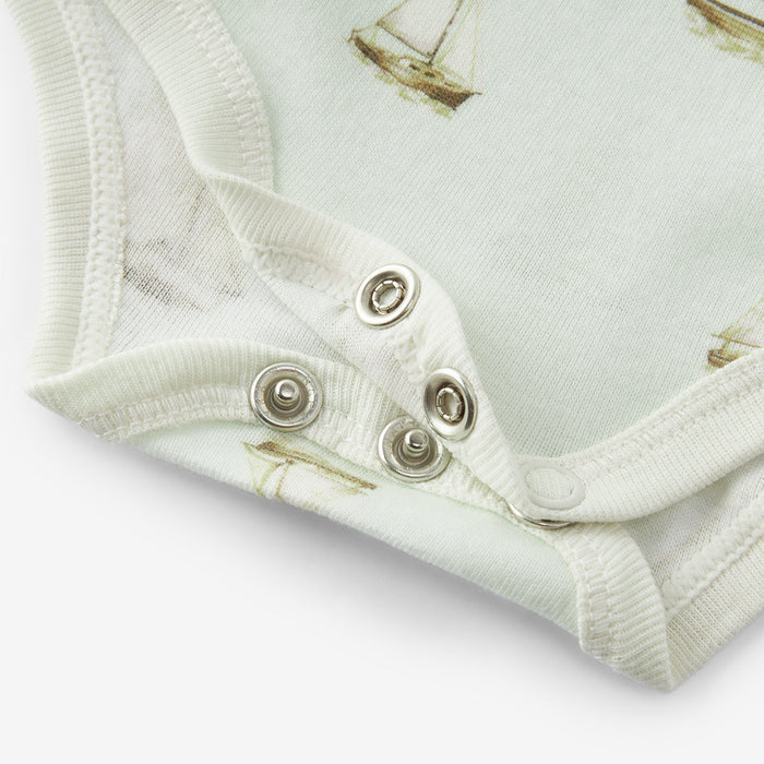 Sailboat Melody Organic Cotton Long Sleeve One Piece
