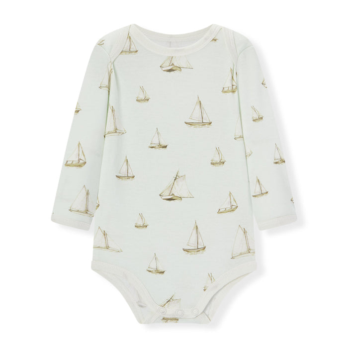 Sailboat Melody Organic Cotton Long Sleeve One Piece