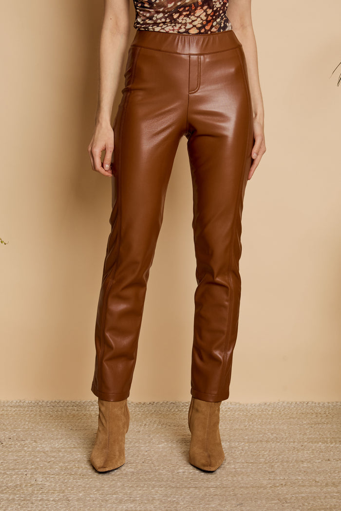 Santi Pant in Tobacco Vegan Leather